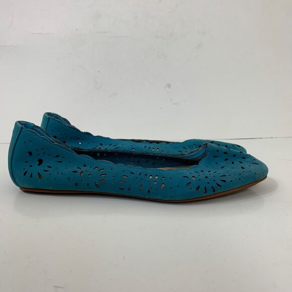 Miz Mooz Parvati Scalloped Laser Cut Ballet Flats Blue Size 10 - Picture 2 of 9